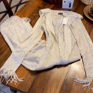 Long sweater cardigan with hoodie